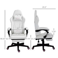 Chaise gaming Okak à dossier haut avec appui-tête, chaise d'ordinateur avec soutien lombaire et repose-pieds, chaise de bureau pour l'étude, la salle de lecture