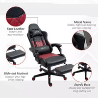Chaise gaming Okak à dossier haut avec appui-tête, chaise d'ordinateur avec soutien lombaire et repose-pieds, chaise de bureau pour l'étude, la salle de lecture