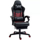 Chaise gaming Okak à dossier haut avec appui-tête, chaise d'ordinateur avec soutien lombaire et repose-pieds, chaise de bureau pour l'étude, la salle de lecture