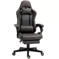 Okak High-Back Gaming Chair with Headrest, Computer Chair with Lumbar Support and Footrest, Office Chair for Study, Reading Room