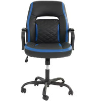 Chaise de jeu Okak avec accoudoirs, chaise croisée avec roulettes, chaise d'ordinateur rembourrée pour étude, bureau, salle de jeux