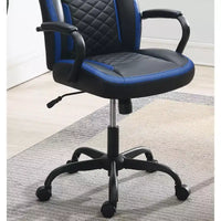 Chaise de jeu Okak avec accoudoirs, chaise croisée avec roulettes, chaise d'ordinateur rembourrée pour étude, bureau, salle de jeux