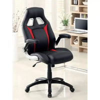 Okak Chaise de Bureau Rembourrée Moderne, Chaise d'Ordinateur avec Accoudoir Pliable et Hauteur Réglable, Chaise Confortable pour Salle de Jeux, Bureau, Noir