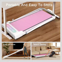 Tapis de course portatif NAYSAYE, entraîneur d'exercice, machine de marche et jogging pour la maison et le bureau, rose, 43,5*19,5*3,5