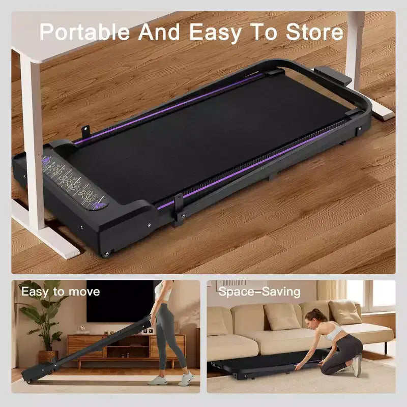NAYSAYE Tapis de course portable, entraîneur d'exercice, machine de marche et de jogging pour la maison et le bureau, noir, 43.5*19.5*3.5