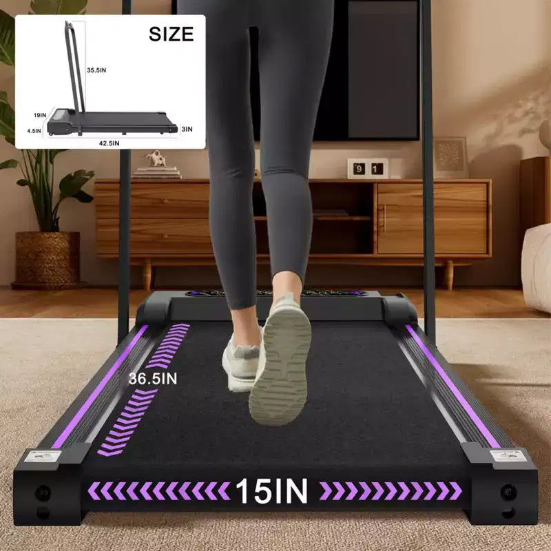 NAYSAYE Tapis de course portable, entraîneur d'exercice, machine de marche et de jogging pour la maison et le bureau, noir, 43.5*19.5*3.5