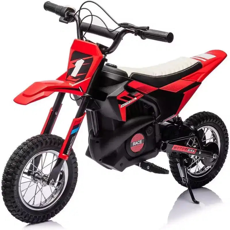 Moto tout-terrain électrique Acekool pour enfants, vitesse rapide, siège en cuir confortable, jouet d'extérieur, pneus gonflables