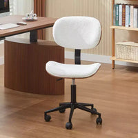Chaise de Bureau Ergonomique sans Accoudoirs Bestier Bentwood, Chaise de Table Confortable avec Support Lombaire, Chaise de Bureau à Roulettes Réglable en Hauteur en Cuir PU