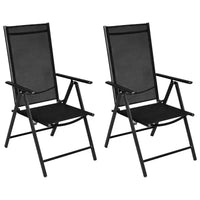 vidaXL Ensemble bistro Noir Aluminium thermolaqué, textilène, verre, acier