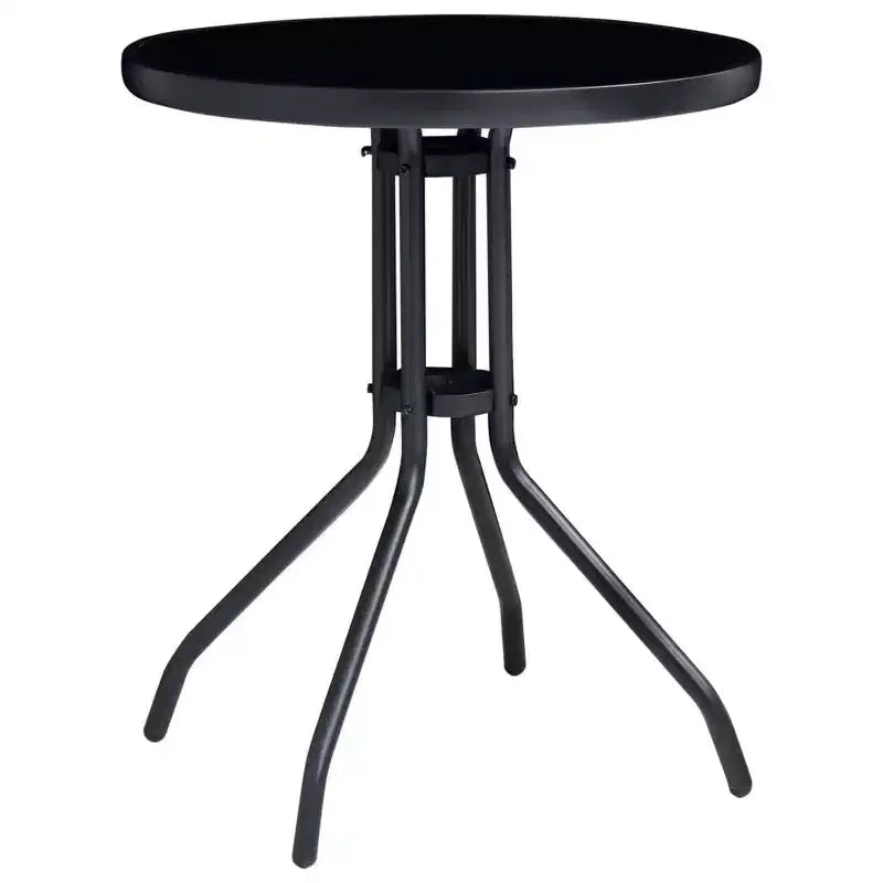 vidaXL Ensemble bistro Noir Aluminium thermolaqué, textilène, verre, acier