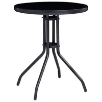 vidaXL Ensemble bistro Noir Aluminium thermolaqué, textilène, verre, acier