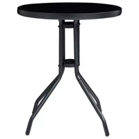 vidaXL Ensemble bistro Noir Aluminium thermolaqué, textilène, verre, acier