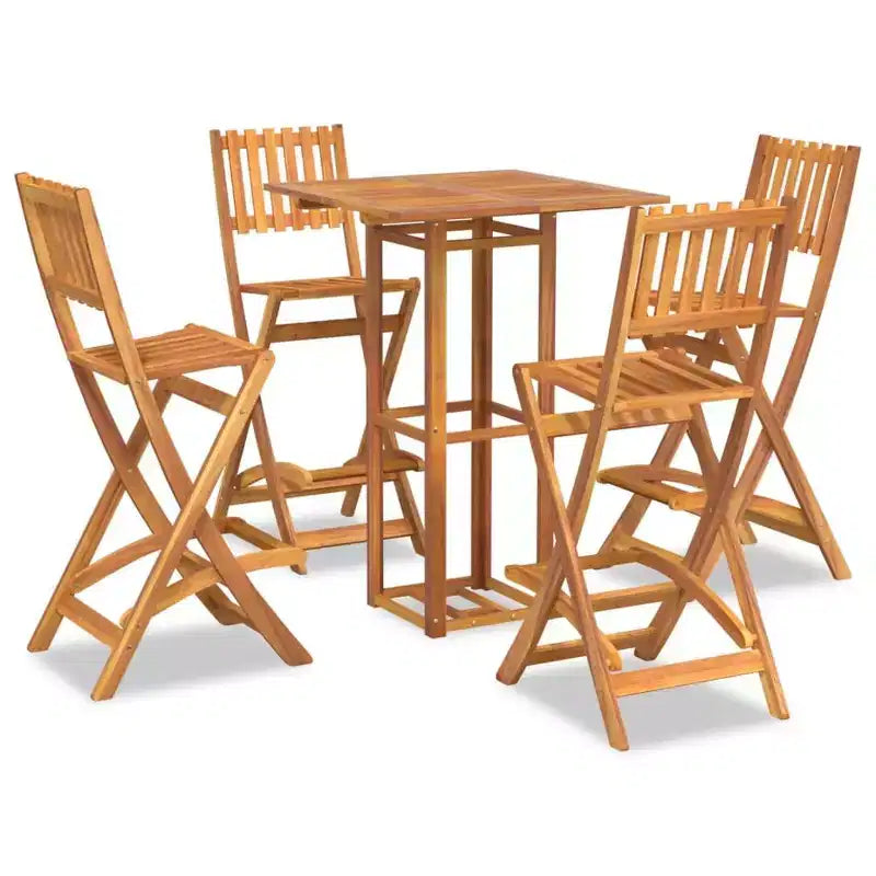 vidaXL Ensemble bistrot d'extérieur Table et chaises de bistrot Bois d'acacia massif