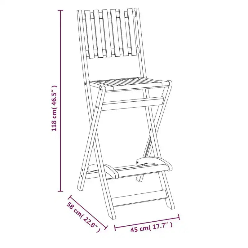 vidaXL Ensemble bistrot d'extérieur Table et chaises de bistrot Bois d'acacia massif