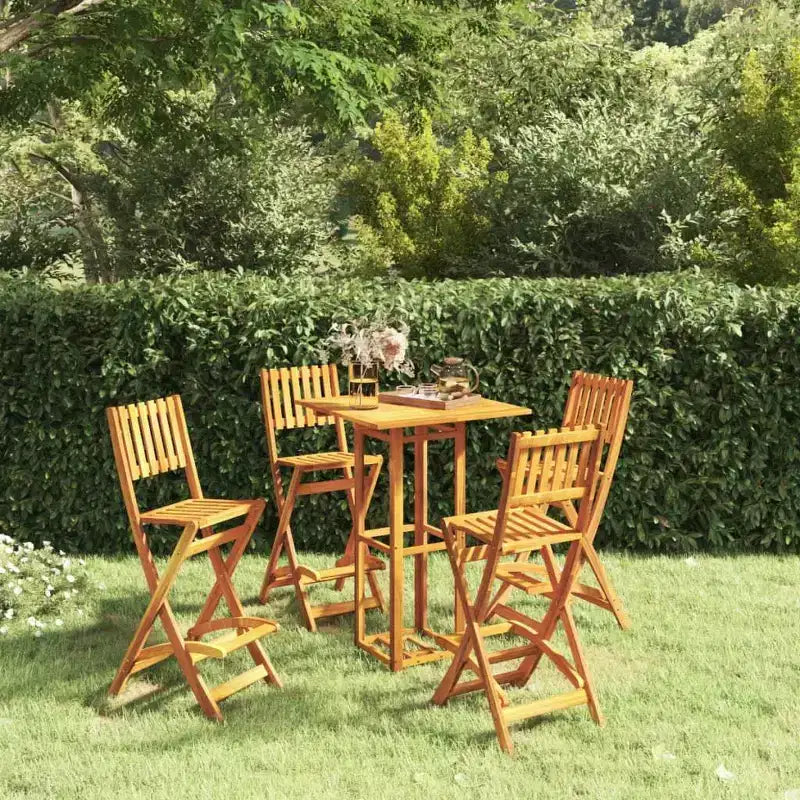 vidaXL Ensemble bistrot d'extérieur Table et chaises de bistrot Bois d'acacia massif