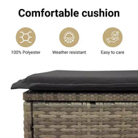 vidaXL Ensemble repas de patio avec coussins - Table et chaises, ensemble bistro en résine tressée - Gris Sans repose-pieds 8 pièces