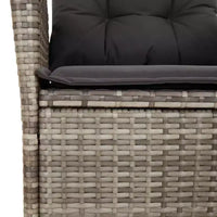 vidaXL Ensemble repas de patio avec coussins - Table et chaises, ensemble bistro en résine tressée - Gris Sans repose-pieds 8 pièces