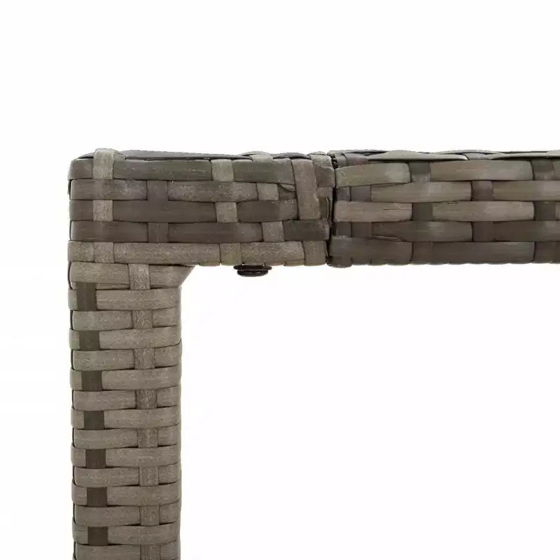 vidaXL Ensemble repas de patio avec coussins - Table et chaises, ensemble bistro en résine tressée - Gris Sans repose-pieds 8 pièces