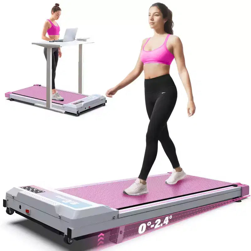 Tapis de Marche Redliro avec Inclinaison, Tapis Roulant Portable sous Bureau pour Bureau à Domicile, Tapis de Marche Compact avec Écran LED Intelligent, Noir