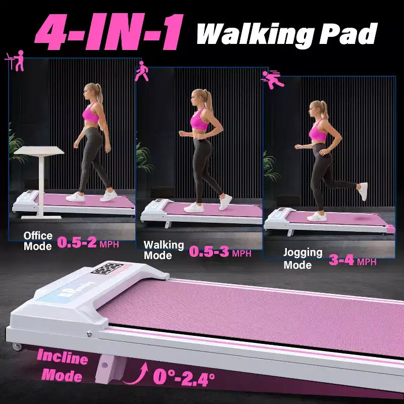 Tapis de Marche Redliro avec Inclinaison, Tapis Roulant Portable sous Bureau pour Bureau à Domicile, Tapis de Marche Compact avec Écran LED Intelligent, Noir