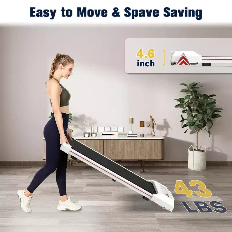 Tapis de Marche Redliro avec Inclinaison, Tapis Roulant Portable sous Bureau pour Bureau à Domicile, Tapis de Marche Compact avec Écran LED Intelligent, Noir