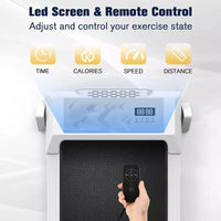 Tapis de Marche Redliro avec Inclinaison, Tapis Roulant Portable sous Bureau pour Bureau à Domicile, Tapis de Marche Compact avec Écran LED Intelligent, Noir