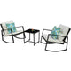 Kozyard 3 Piece Outdoor Rocking Chairs Patio Bistro Set with Table and Cushions for Garden Porch Backyard Bistro