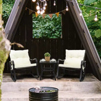 Kozyard Ensemble de patio d'extérieur 3 pièces avec coussins - fauteuil à bascule pour balcon, pelouse et porche