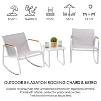 Kozyard Ensemble bistro de terrasse 3 pièces avec assise en Textilene respirant gris, cadre en métal thermolaqué pour jardin, bord de piscine, arrière-cour
