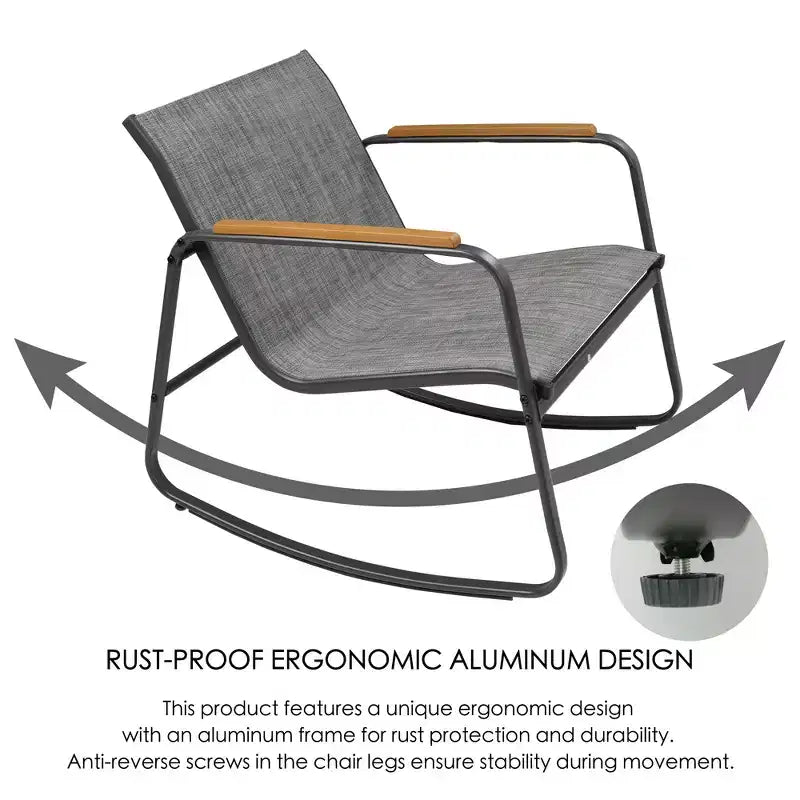 Kozyard Ensemble bistro de terrasse 3 pièces avec assise en Textilene respirant gris, cadre en métal thermolaqué pour jardin, bord de piscine, arrière-cour