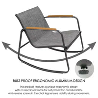 Kozyard Ensemble bistro de terrasse 3 pièces avec assise en Textilene respirant gris, cadre en métal thermolaqué pour jardin, bord de piscine, arrière-cour