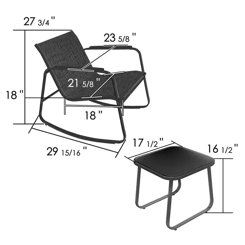 Kozyard Ensemble bistro de terrasse 3 pièces avec assise en Textilene respirant gris, cadre en métal thermolaqué pour jardin, bord de piscine, arrière-cour