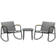 Kozyard 3 Pieces Patio Bistro Set with Gray Breathable Textilence Seating Powder Coated Metal Frame for Garden Poolside Backyard