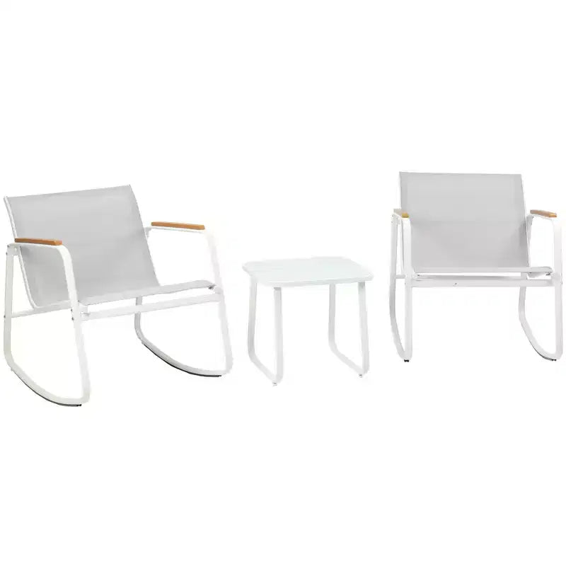 Kozyard Ensemble bistro de terrasse 3 pièces avec assise en Textilene respirant gris, cadre en métal thermolaqué pour jardin, bord de piscine, arrière-cour