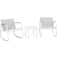 Kozyard Ensemble bistro de terrasse 3 pièces avec assise en Textilene respirant gris, cadre en métal thermolaqué pour jardin, bord de piscine, arrière-cour