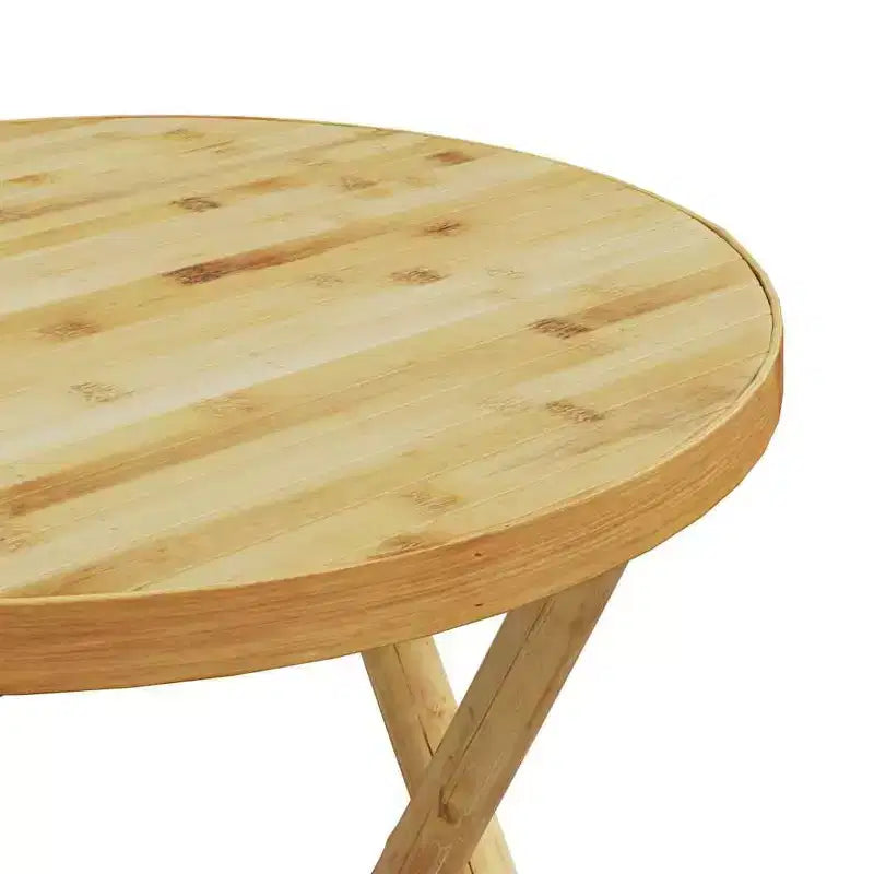 vidaXL Ensemble de bistro bambou naturel moyen ensemble de bistro pliable