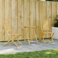 vidaXL Ensemble de bistro bambou naturel moyen ensemble de bistro pliable