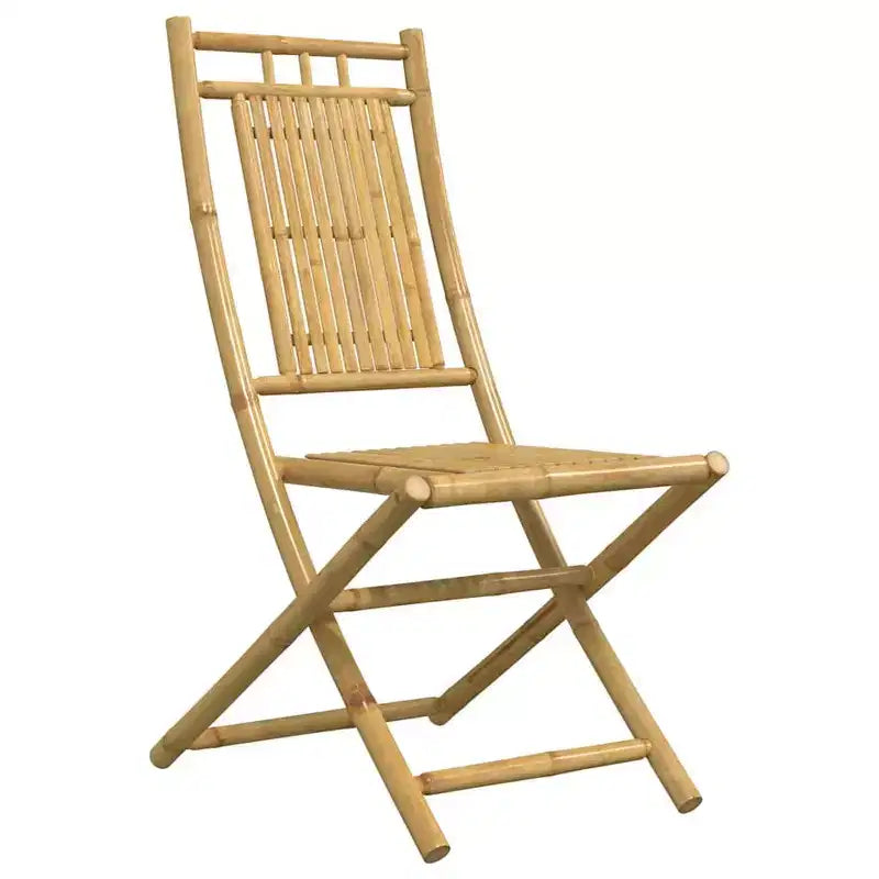 vidaXL Ensemble de bistro bambou naturel moyen ensemble de bistro pliable