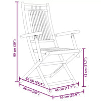 vidaXL Ensemble de bistro Bambou naturel 2 places Ensemble de bistro pliable