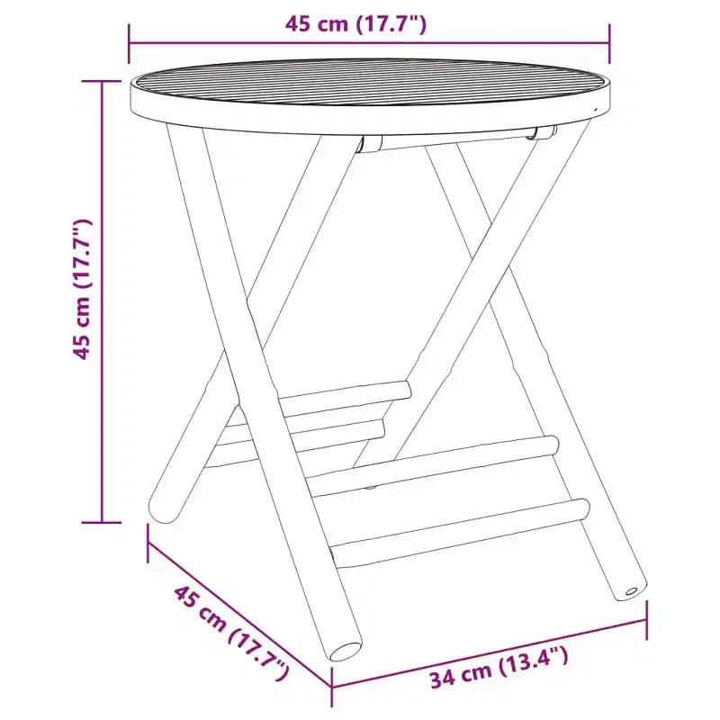 vidaXL Ensemble bistro 3 pièces en bambou naturel pliable