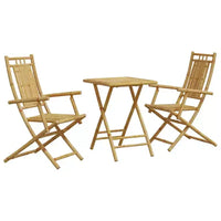 vidaXL Ensemble bistro en bambou naturel Moyen pliable