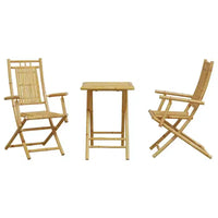 vidaXL Ensemble bistro en bambou naturel Moyen pliable