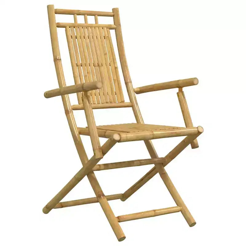 vidaXL Ensemble bistro en bambou naturel Moyen pliable