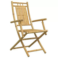 vidaXL Ensemble bistro en bambou naturel Moyen pliable