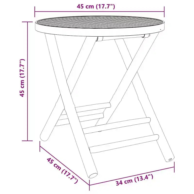vidaXL Ensemble bistro en bambou naturel compact pliable