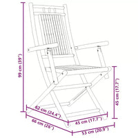 vidaXL Ensemble bistro en bambou naturel compact pliable