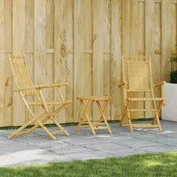 vidaXL Ensemble bistro en bambou naturel compact pliable