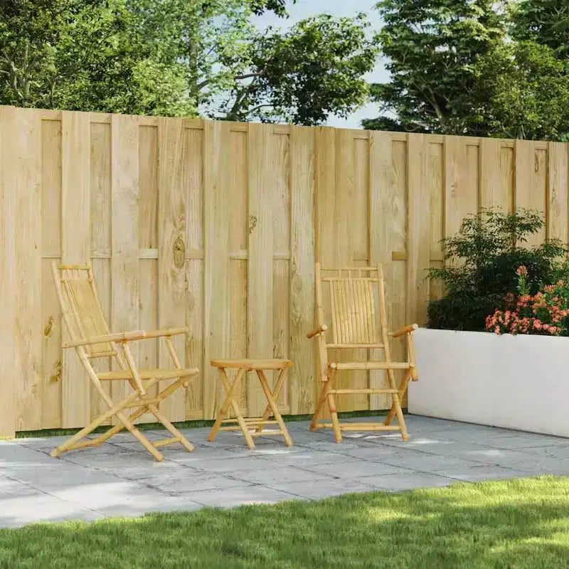 vidaXL Ensemble de bistro en bambou naturel, compact et pliable