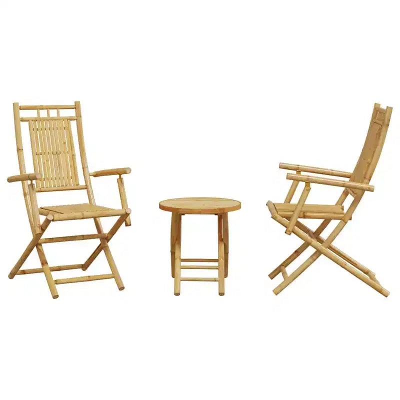 vidaXL Ensemble bistro en bambou naturel compact pliable