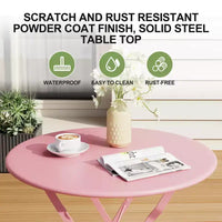 Ensemble de bistro pliant COZONY 3 pièces avec 2 chaises et table, mobilier d'extérieur en acier pour balcon, jardin, terrasse